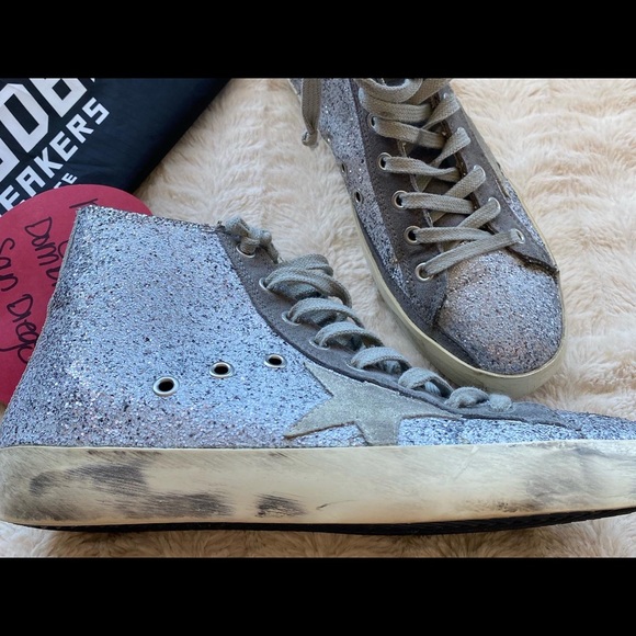 GOLDEN GOOSE GLITTER GREY SILVER FRANCYS EUC 38 - Picture 15 of 17